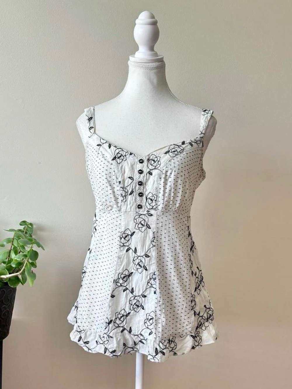 Vintage White Babydoll Top
